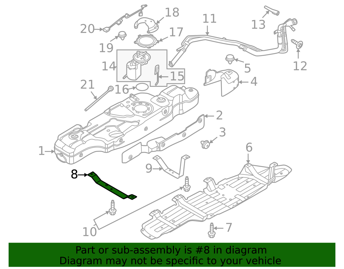 Ford Bronco fuel tank mounting diagram - MB3Z-9054-B